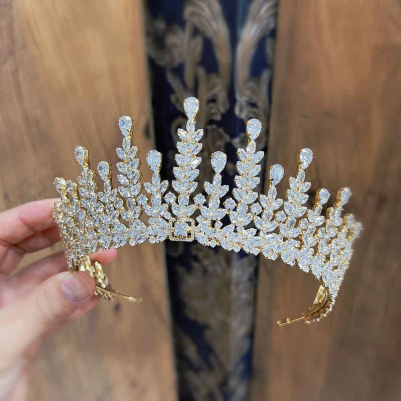 golden tiara for wedding hazel real