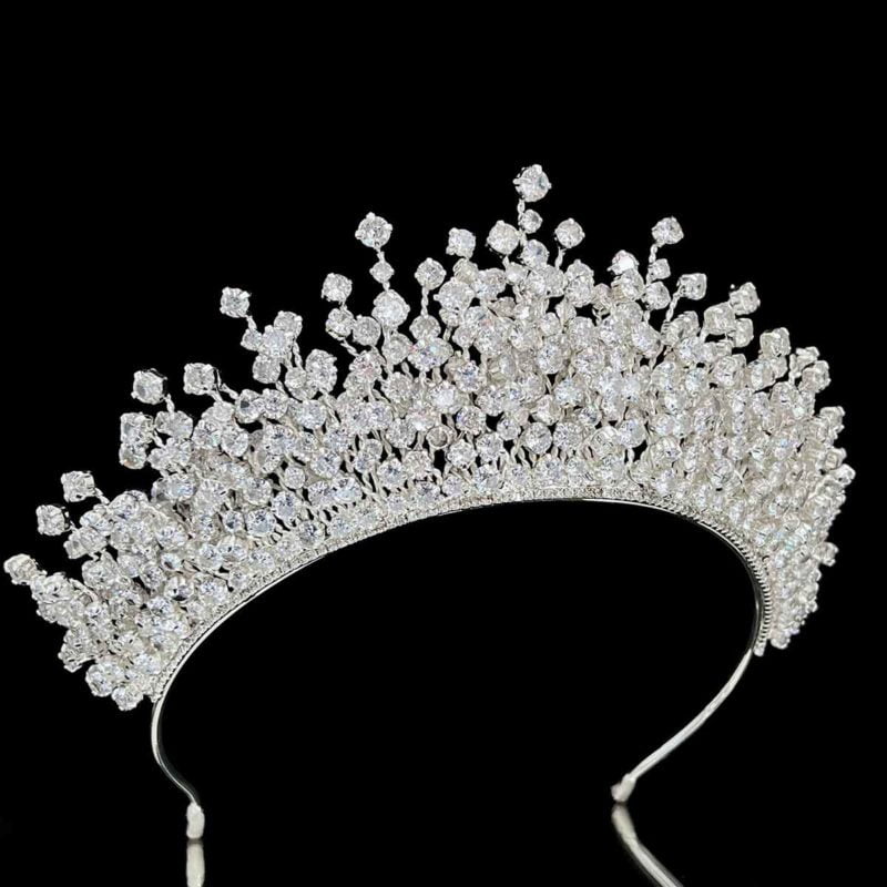 white bridal crowns Akasya model Bright and lustrous saide