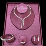 Bridal necklace set Lilas vibrant and shiny stones