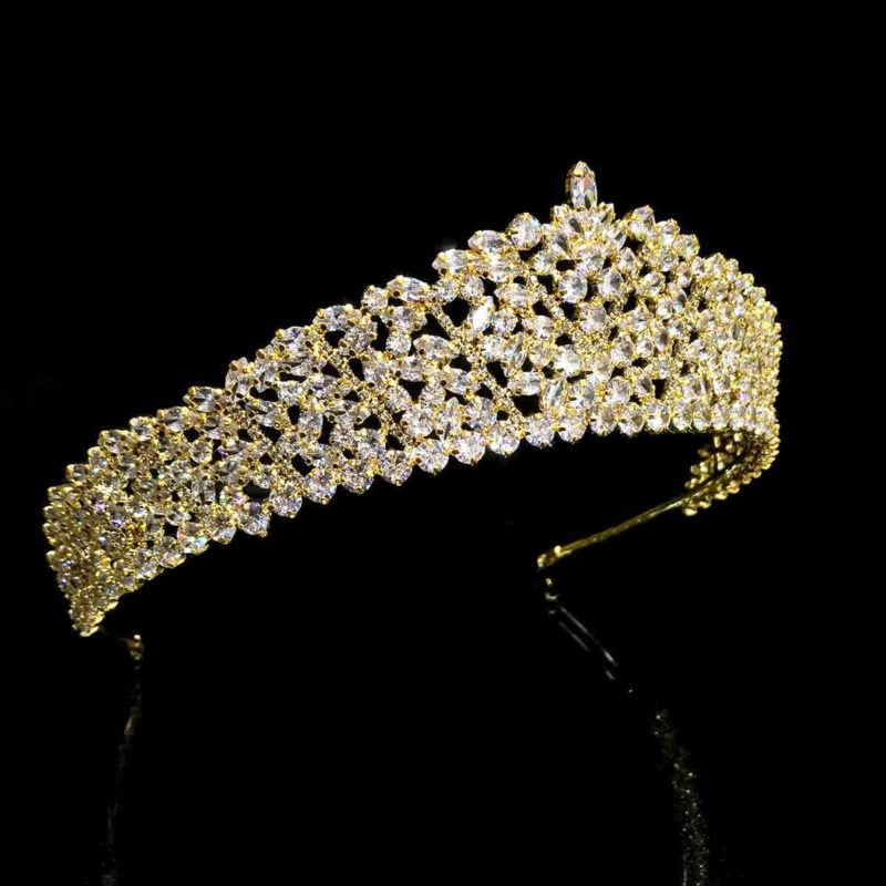 plated with gold wedding crown Madeline saide
