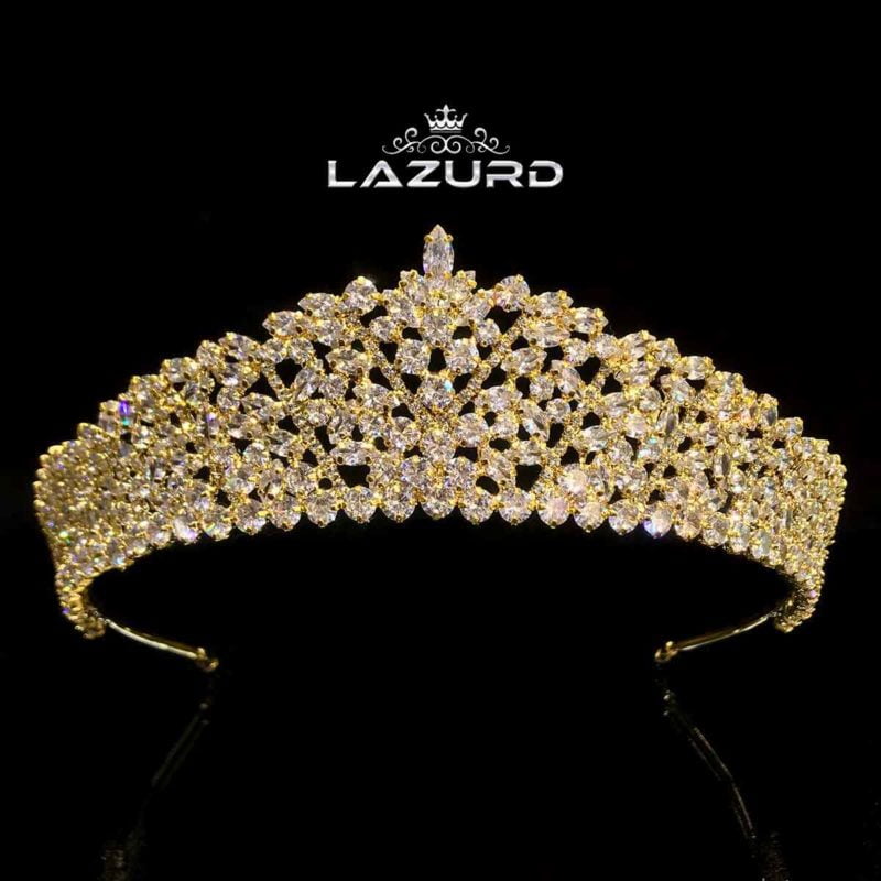 plated with gold wedding crown Madeline model zircon and crystal