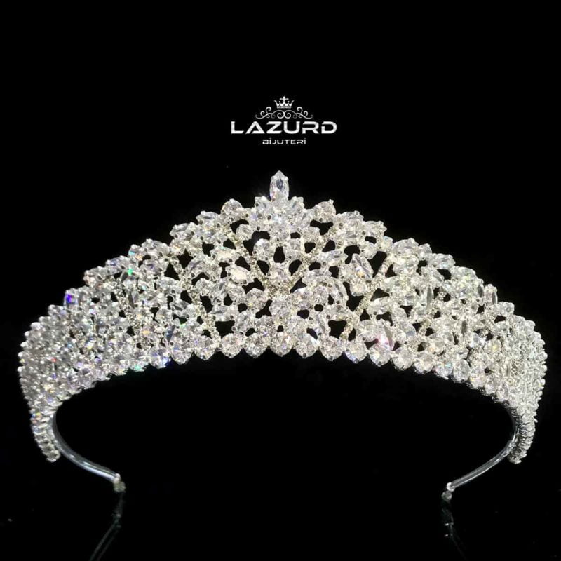 zircon and crystal tiaras Madeline model white simple