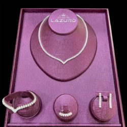 engagement necklace set Kamer Single row square zircon stone