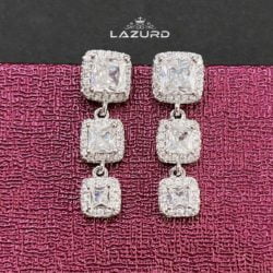 square drop earrings Fulya for evening dresses