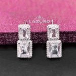 bride earrings for wedding deren model 2 baguette stone