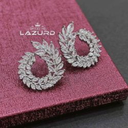 wedding earrings for bride round model Lorelei small size