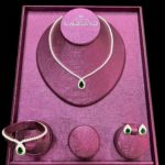 green wedding jewelry sets lara zircon stone big water drop