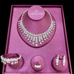 cz wedding sets Serpin large necklace filled with sparkling stones