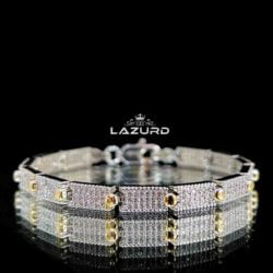 zircon stone bracelet Arsilia white gold plated with yellow dots