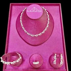 zirkon ve inci gelin seti Dora 1 kerik beyaz gelinliği ile uyumlu model