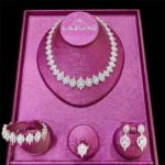 baguette jewelry white set Priyanka 2  with dangling earrings