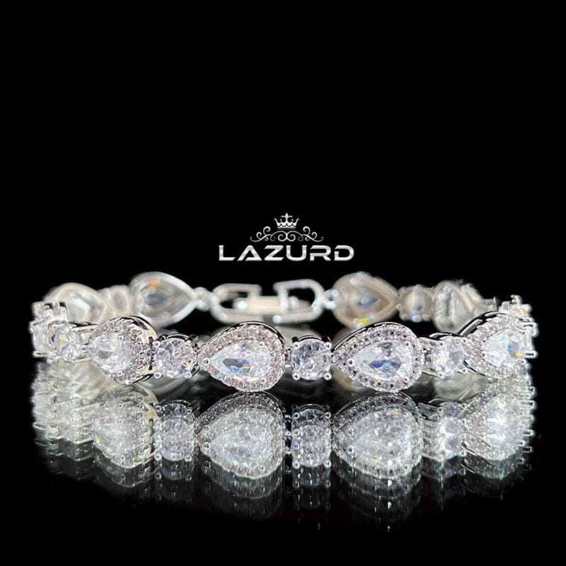bracelet for wedding guest white zircon stone