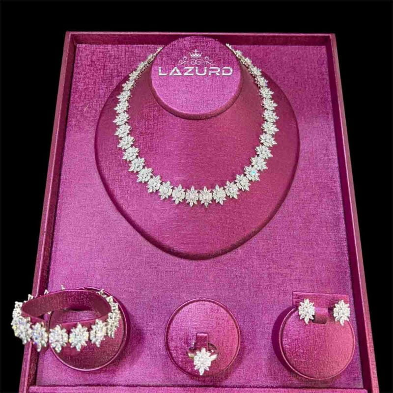 cubic zirconia wedding sets Priyanka white square zircon stones