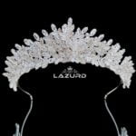 tiara for wedding dress white zircon and crystal stones Tiffany model