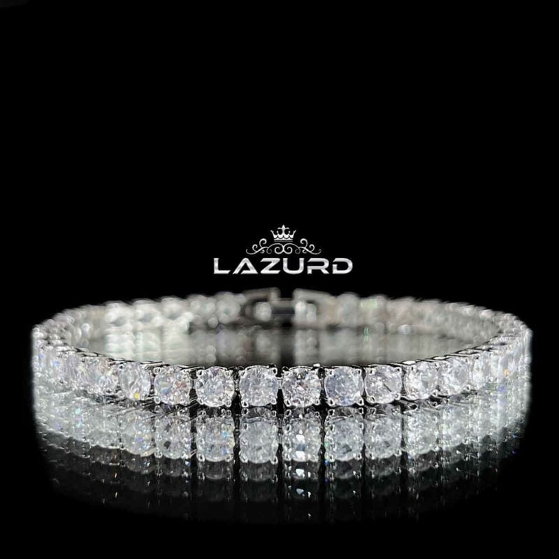 tennis bracelet rhodium plated with zircon stones