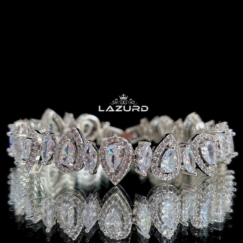 wedding day bracelet Eloise drop and marquise stones