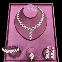 cubic zirconia necklace wedding Gaya model decorated with baguette stones