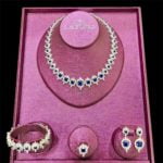 blue wedding necklace square zircon Priyanka 2
