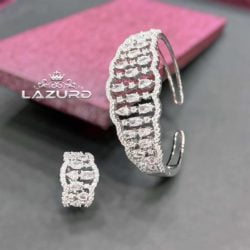 Aria modeli bilezik yüzük set rodyum kaplama
