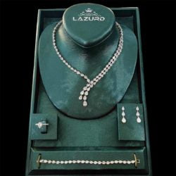 marriage jewellery set Lena decorated with water drop shaped zircon stones.
