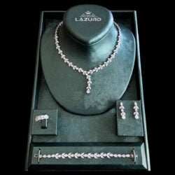 set with simple necklace for wedding Mariana Shiny zircon sprig