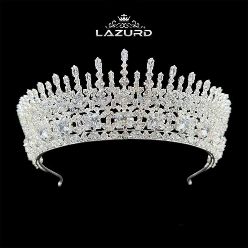 marriage crown Sofia model with square and shiny marquise stones