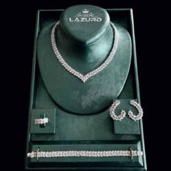 bridal jewelry accessories set Raya V-shaped necklace luxury design