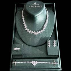 cubic zirconia bridal sets rhodium plated and sparkling zircon stone detail