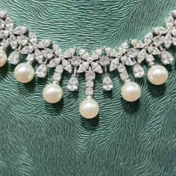 pearl wedding necklace set