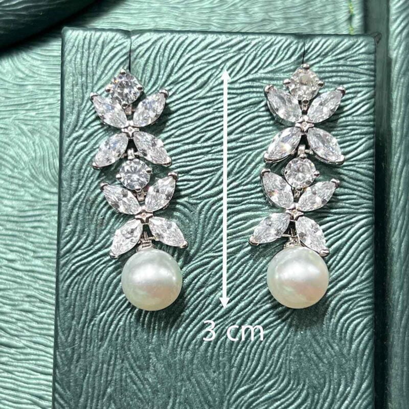 pearl wedding necklace set earring