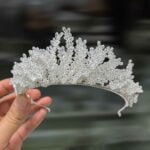 Zircon sparkling diadem tiara real photo