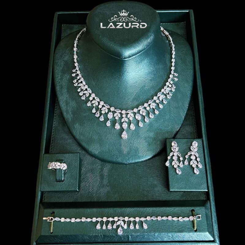 Classic Wedding Jewelry Set with Zircon Stones